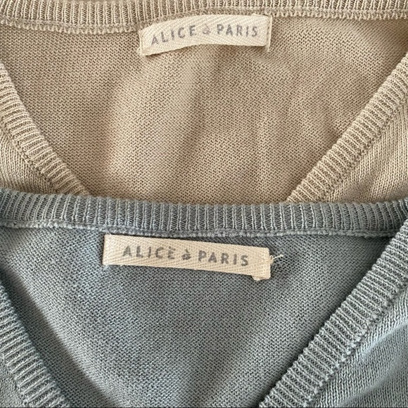 2 brand new V neck cotton sweaters ‘ Alice à Paris’ NWOT - Picture 6 of 7